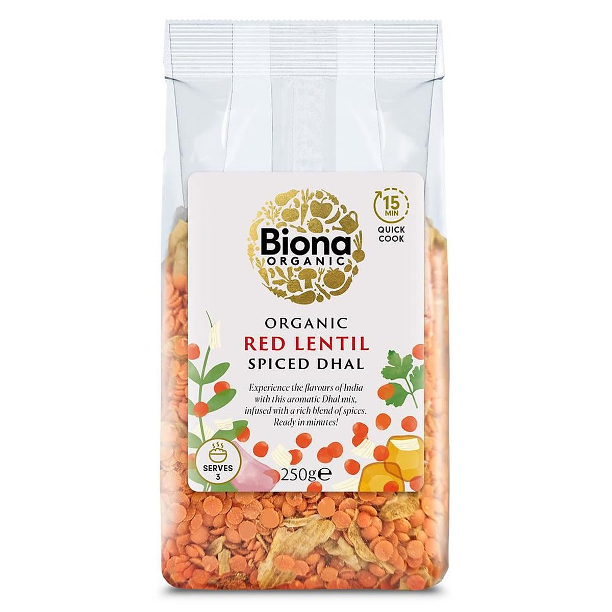 Biona Organic Spiced Red Lentil Dahl 250g