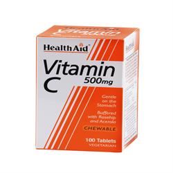 HealthAid Vitamin C 500mg Chewable (Orange Flavour) 100 Tablets