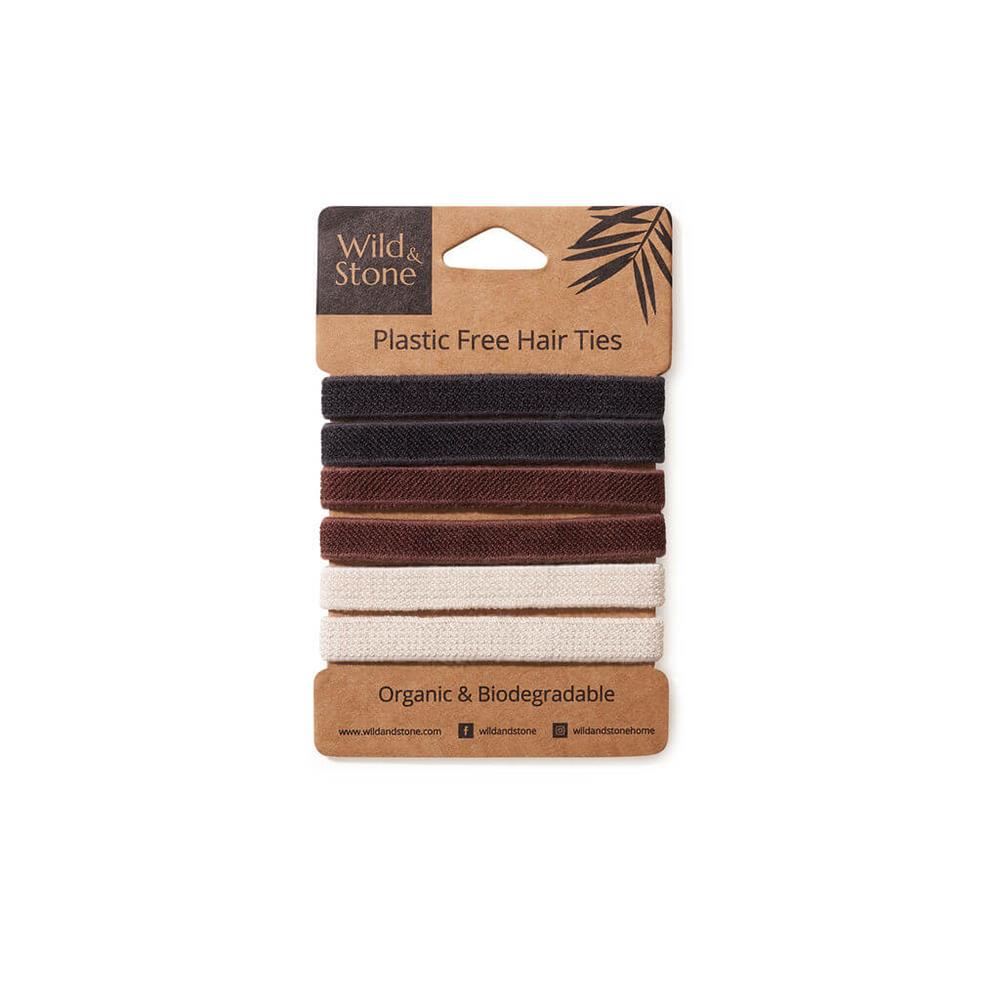 Wild and Stone Plastic Free Hair Ties - 6 Pack - Natural
