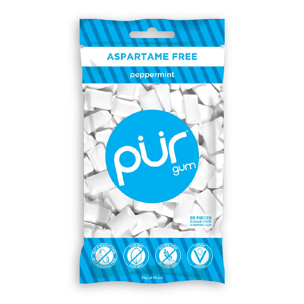 Pur Gum ASPARTAME FREE - PUR Gum Peppermint 77g Bag