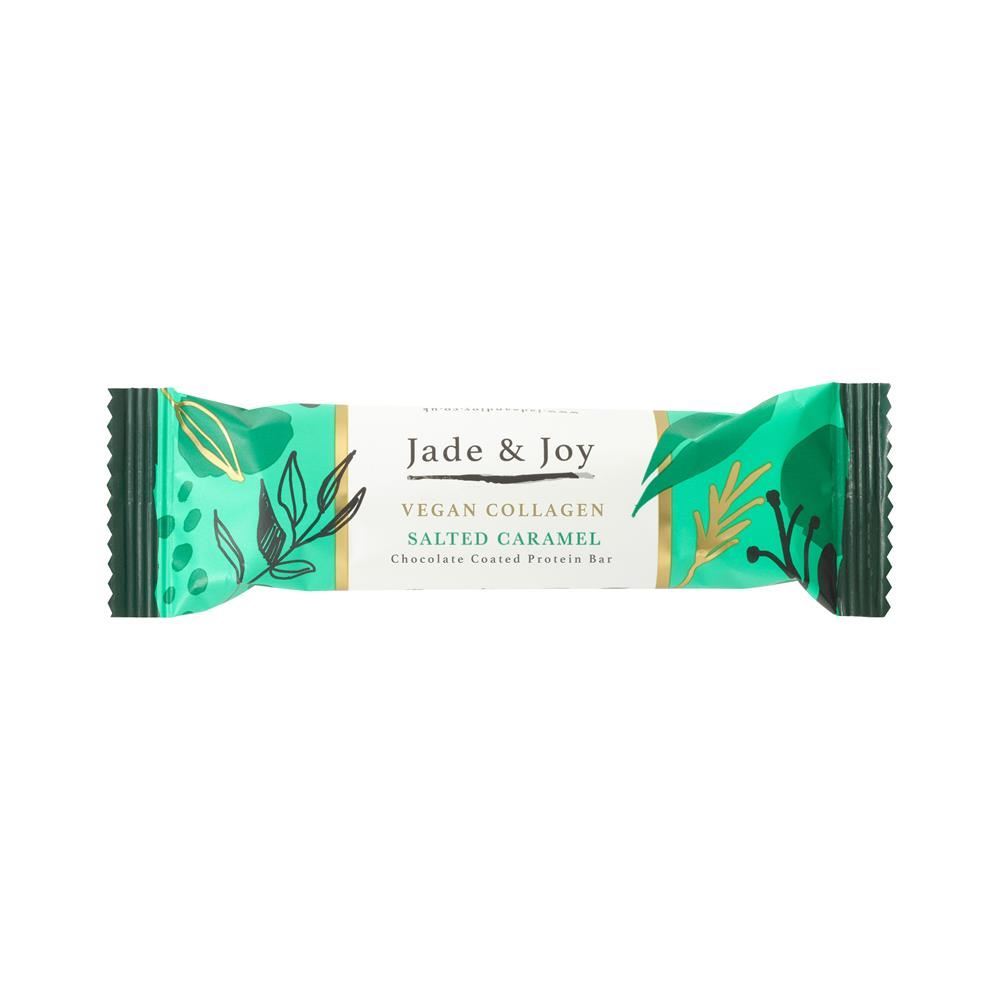 Jade and Joy Vegan Collagen Salted Caramel Protein Bar 50g - 12 Pack
