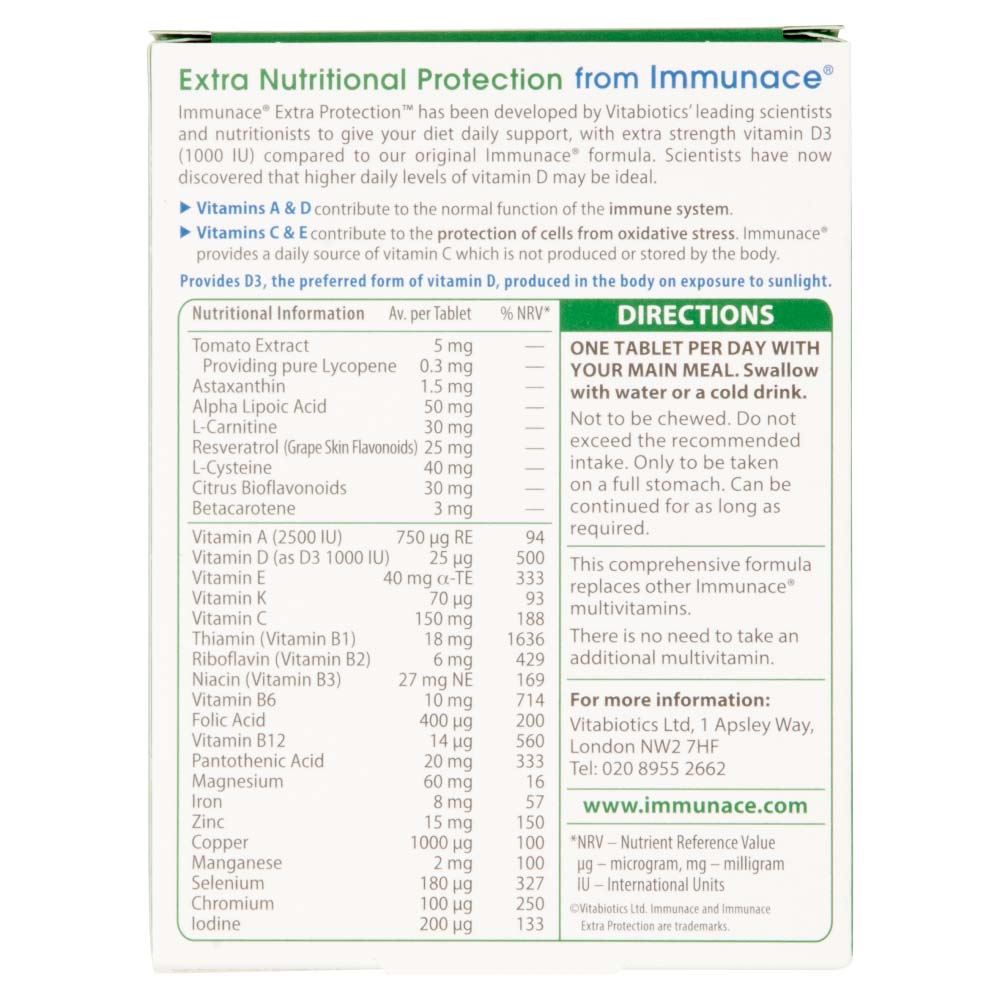 Vitabiotics Immunace Extra Protection - 30 Tablets