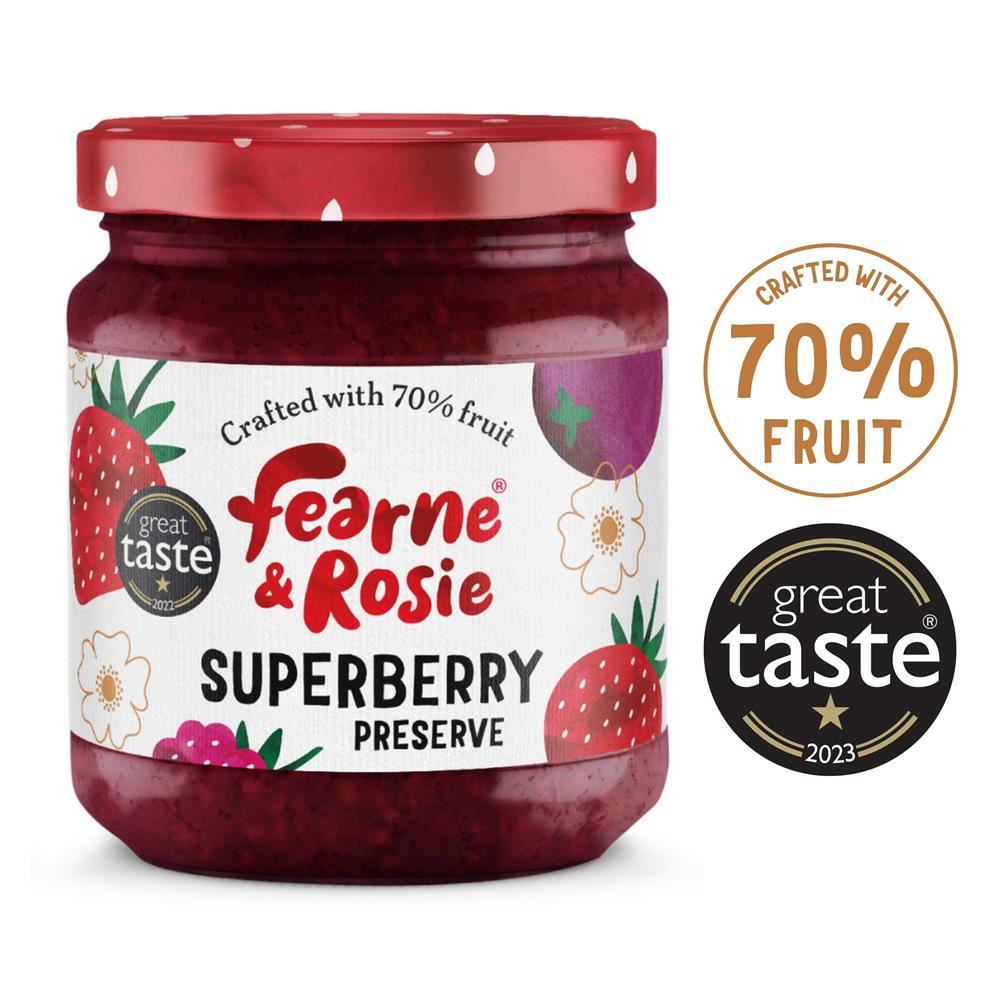 Fearne & Rosie Superberry Jam 70% Fruit 310g