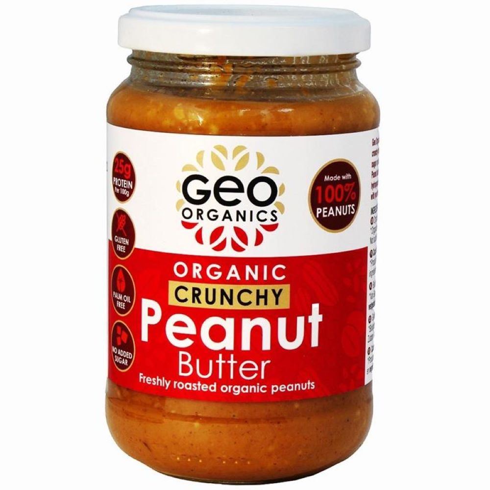 Georganics Peanut Butter - 100% Organic Peanut Butter Crunchy 350g