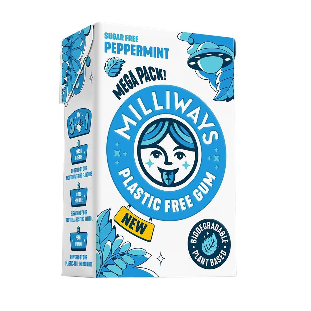 Milliways Food Milliways Peppermint Chewing Gum Mega Pack 60g - 10 Pack