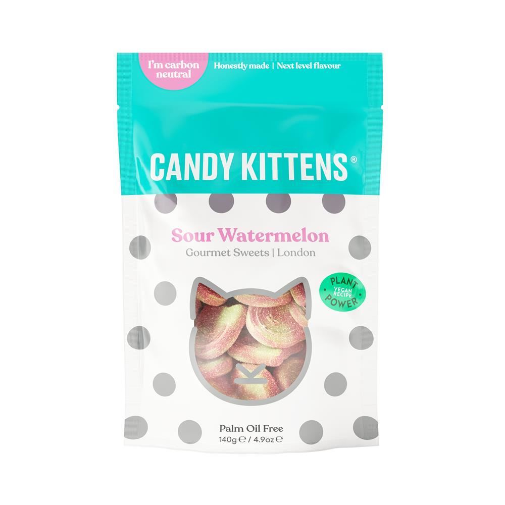 Candy Kittens Sour Watermelon Vegan Sweets 140g - 10 Pack