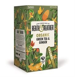 Heath And Heather Organic Green Tea & Ginger 20 Bags