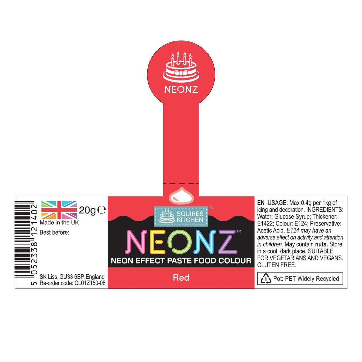 Squires Kitchen NEONZ Neon Effect Food Colouring Paste 20g - All Shades