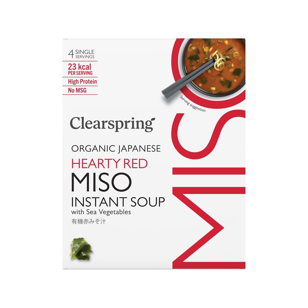 Clearspring Organic Miso Soup - Red with Sea Vegetable 4 x 8G Pack
