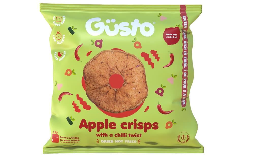 Gusto Snacks Air-Dried Wonky Apple Crisps with a Chilli Twist 20g - 12 Pack