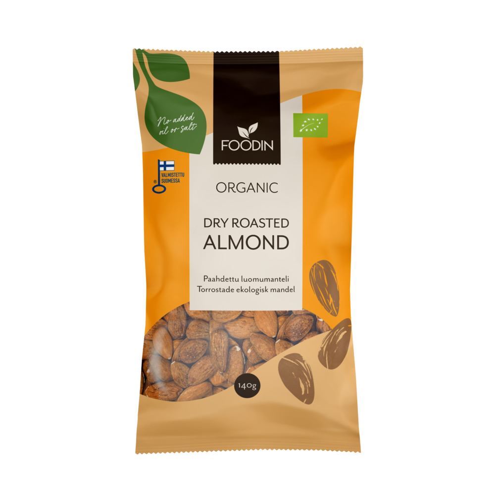 Foodin Organic Dry Roasted Almonds 140g - 7 Pack