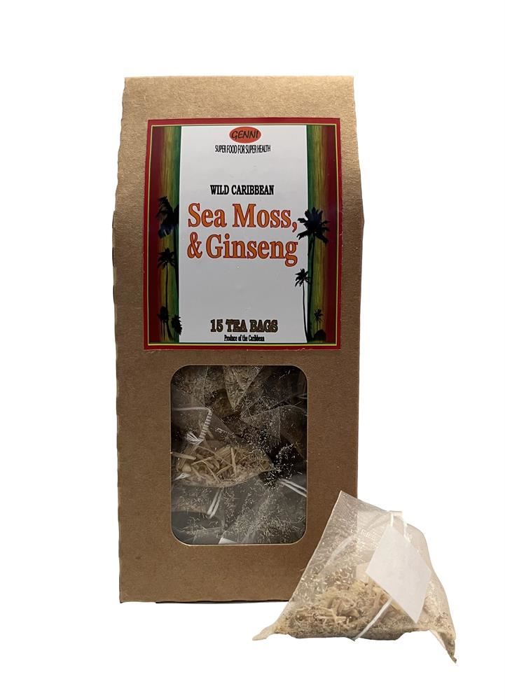 Genni Sea Moss and Ginseng Bio Degradable Pyramid 15 Tea Bags