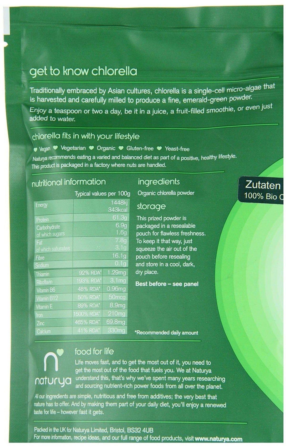 Naturya Organic Chlorella Powder 200g - image 2