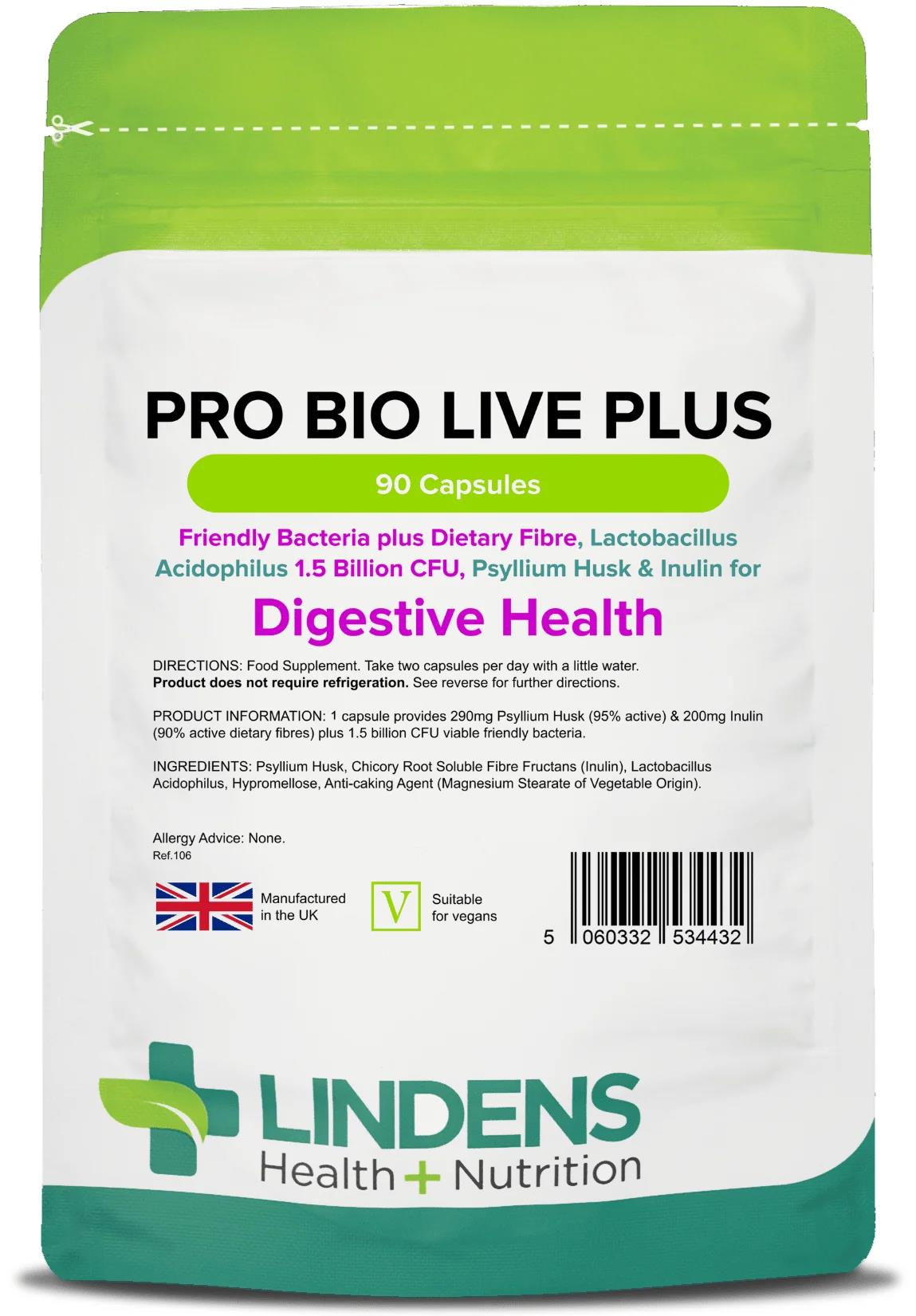 Lindens Pro Bio Live Plus - 90 Capsules