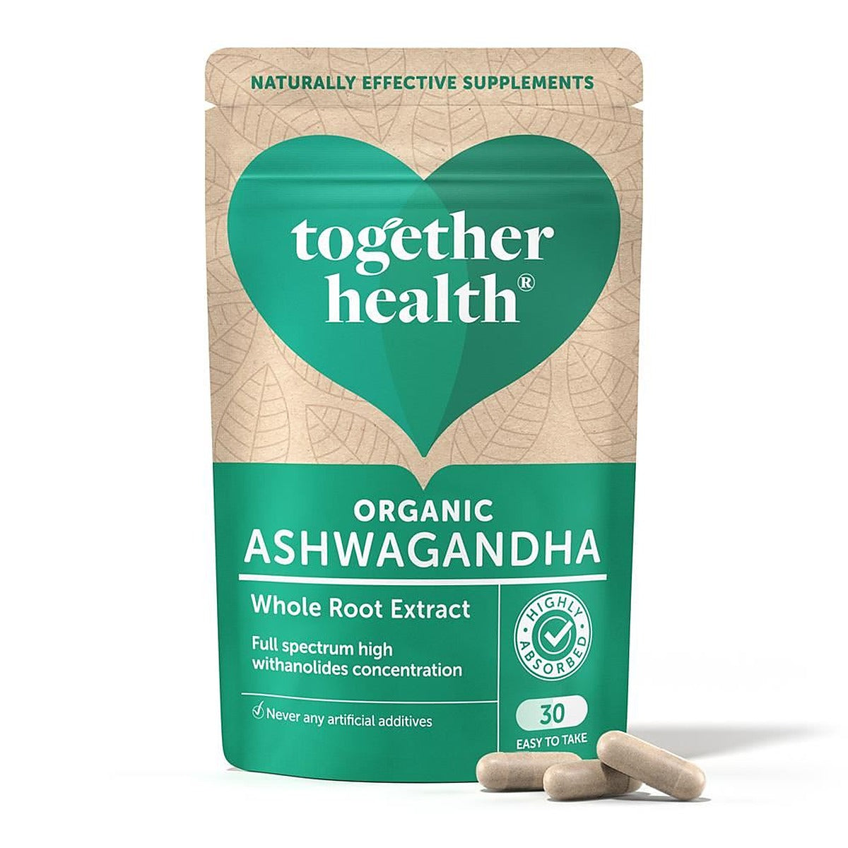 Together Health Together Organic Ashwagandha KSM-66 WholeRoot 30 Capsules