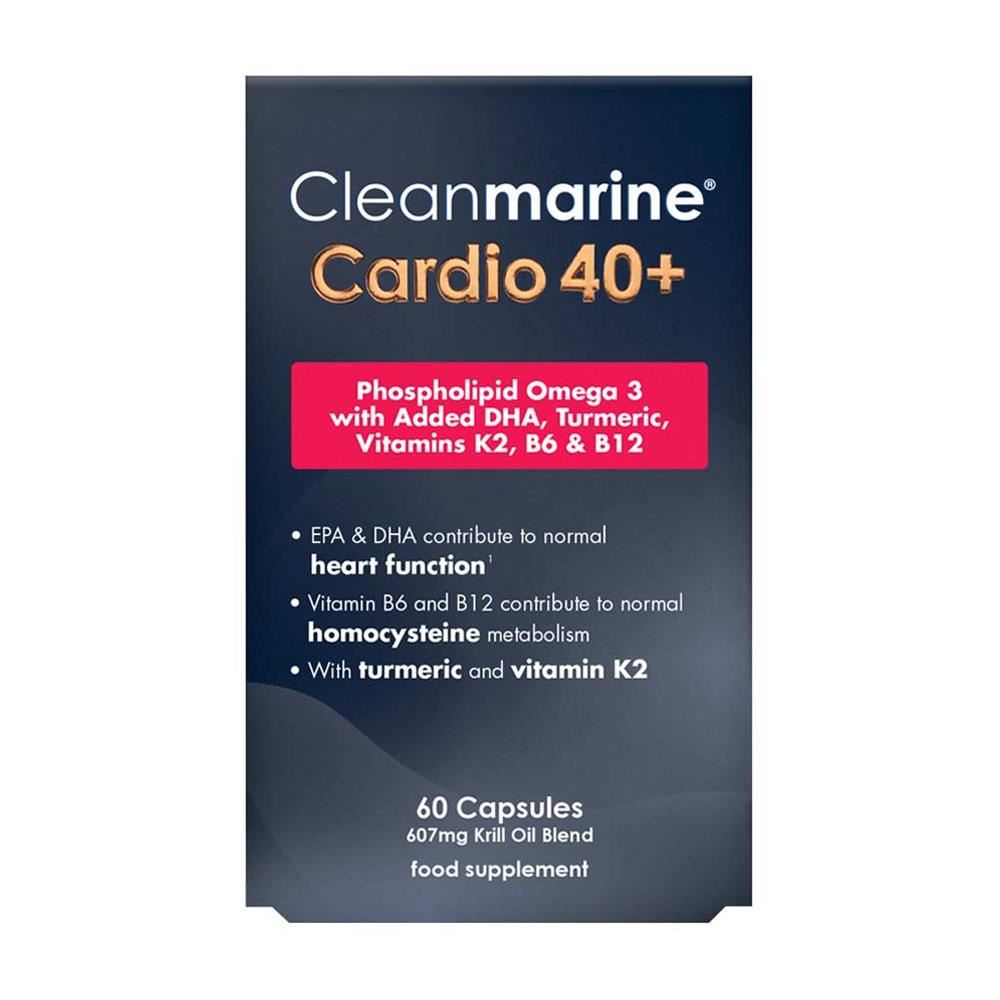Cleanmarine Cardio 40+. A nutritious blend of omega 3 EPA and DHA. 60caps
