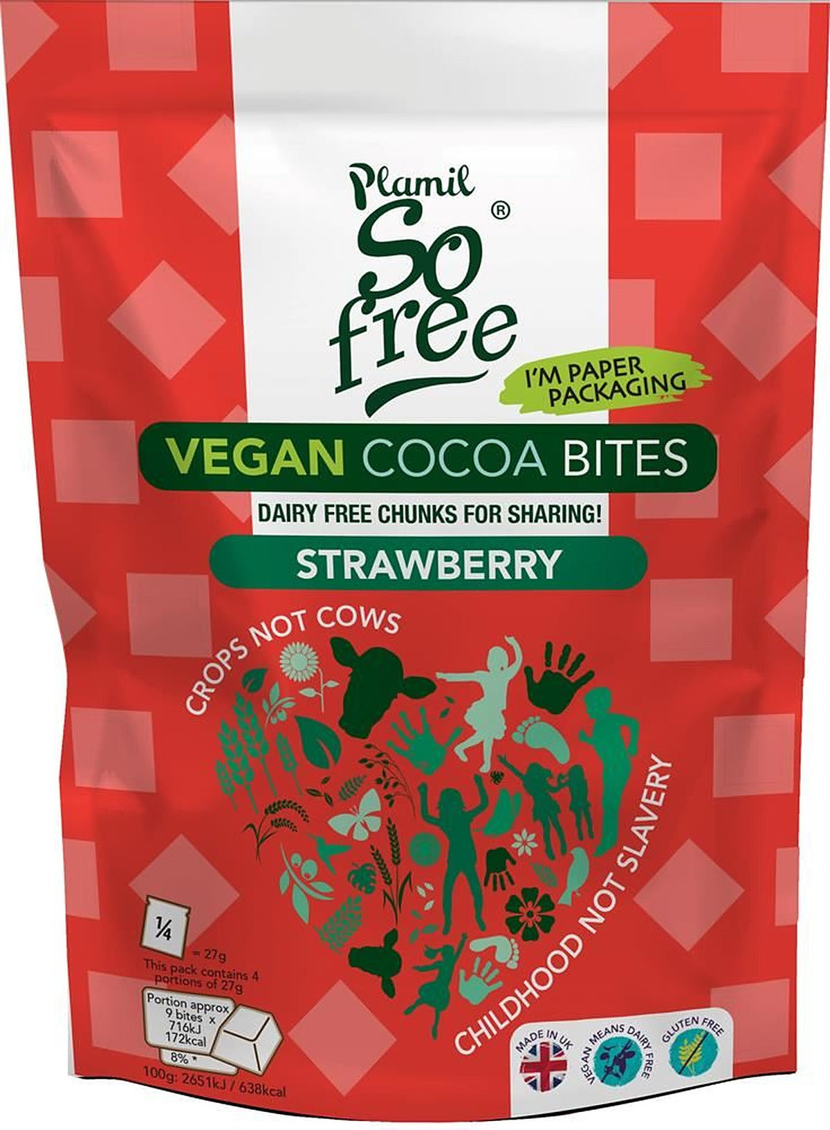 Plamil Vegan Strawberry White Cocoa Bites 108g