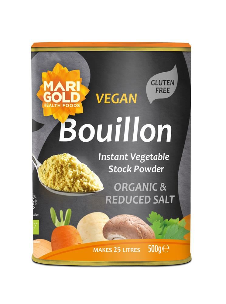 Marigold ORG Less Salt Veg Bouillon Grey 500g