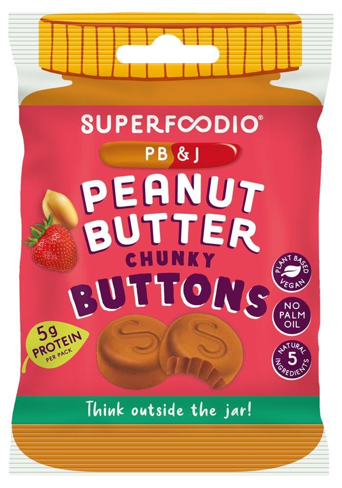 Superfoodio Peanut Butter Buttons - PB&JAM 20g - 15 Pack