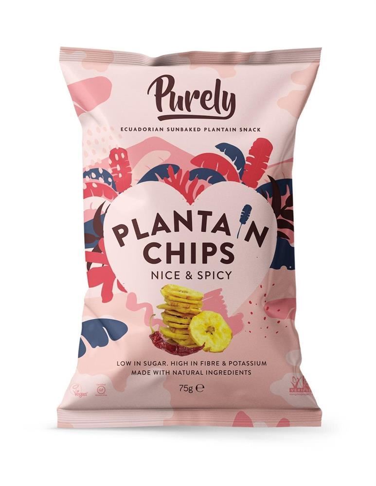Puerly Plantain Chips - Nice & Spicy 75g - 10 Pack