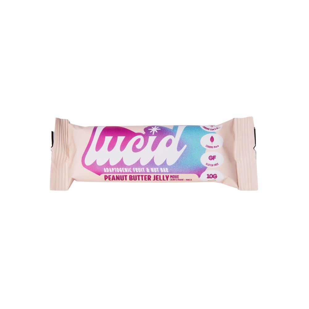 Lucid Peanut Butter Jelly GF Lions Mane Maca Adaptogen Bar 50g - 12 Pack