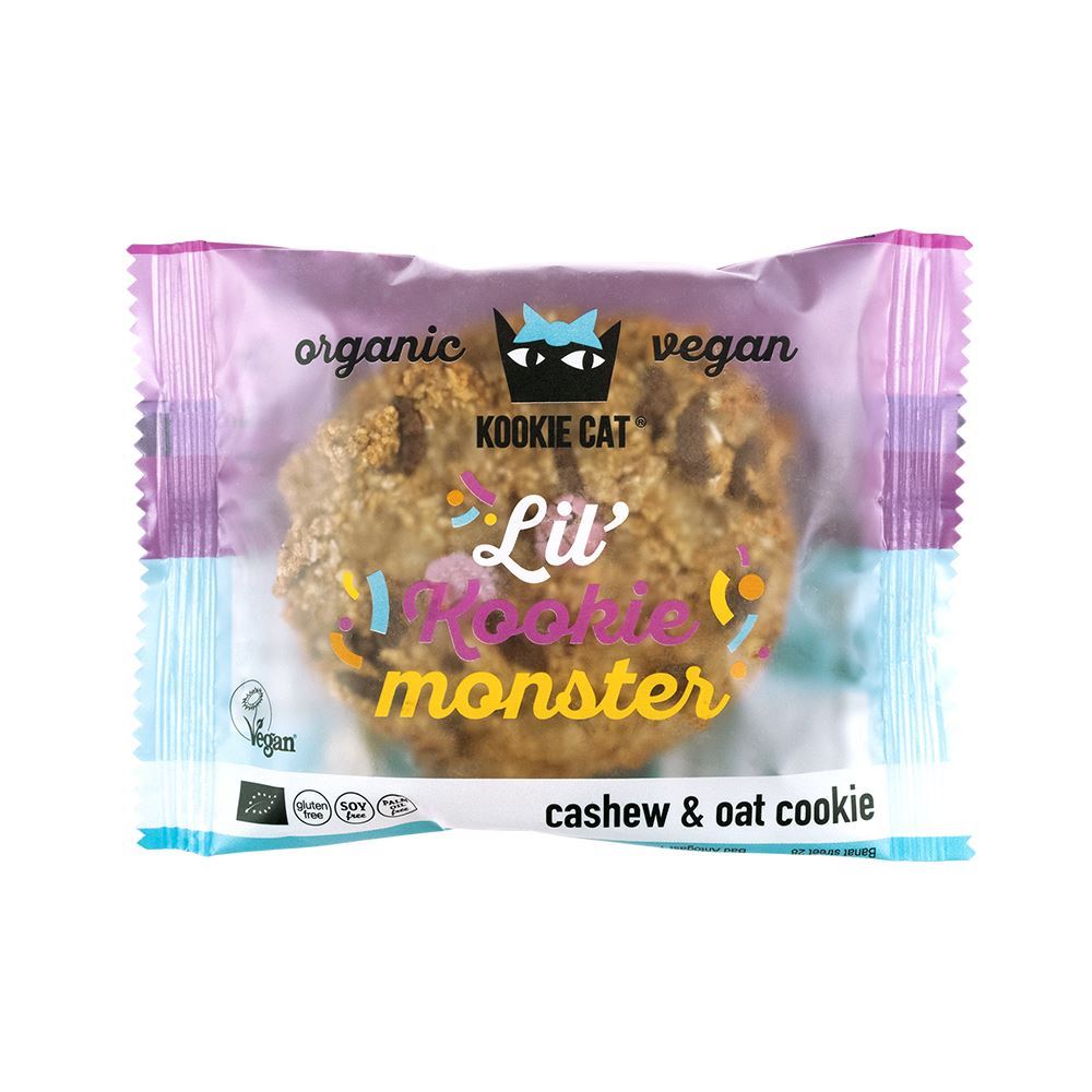 Kookie Cat Cookie With Vanilla and Colorful Chocolate Candies 50g - 12 Pack