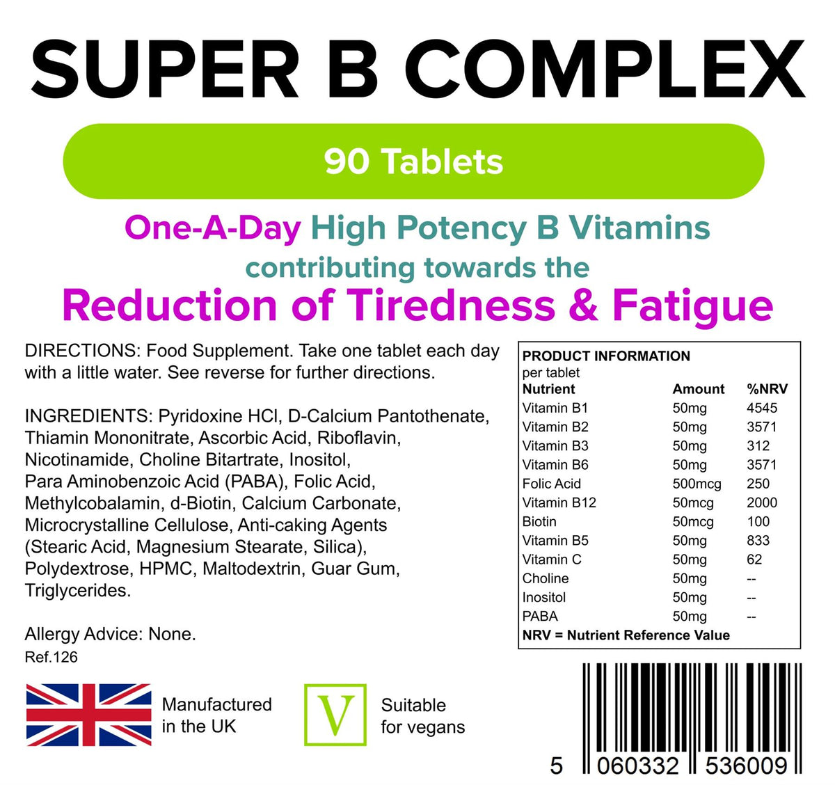 Lindens Super Vitamin B Complex - 90 Tablets - image 2