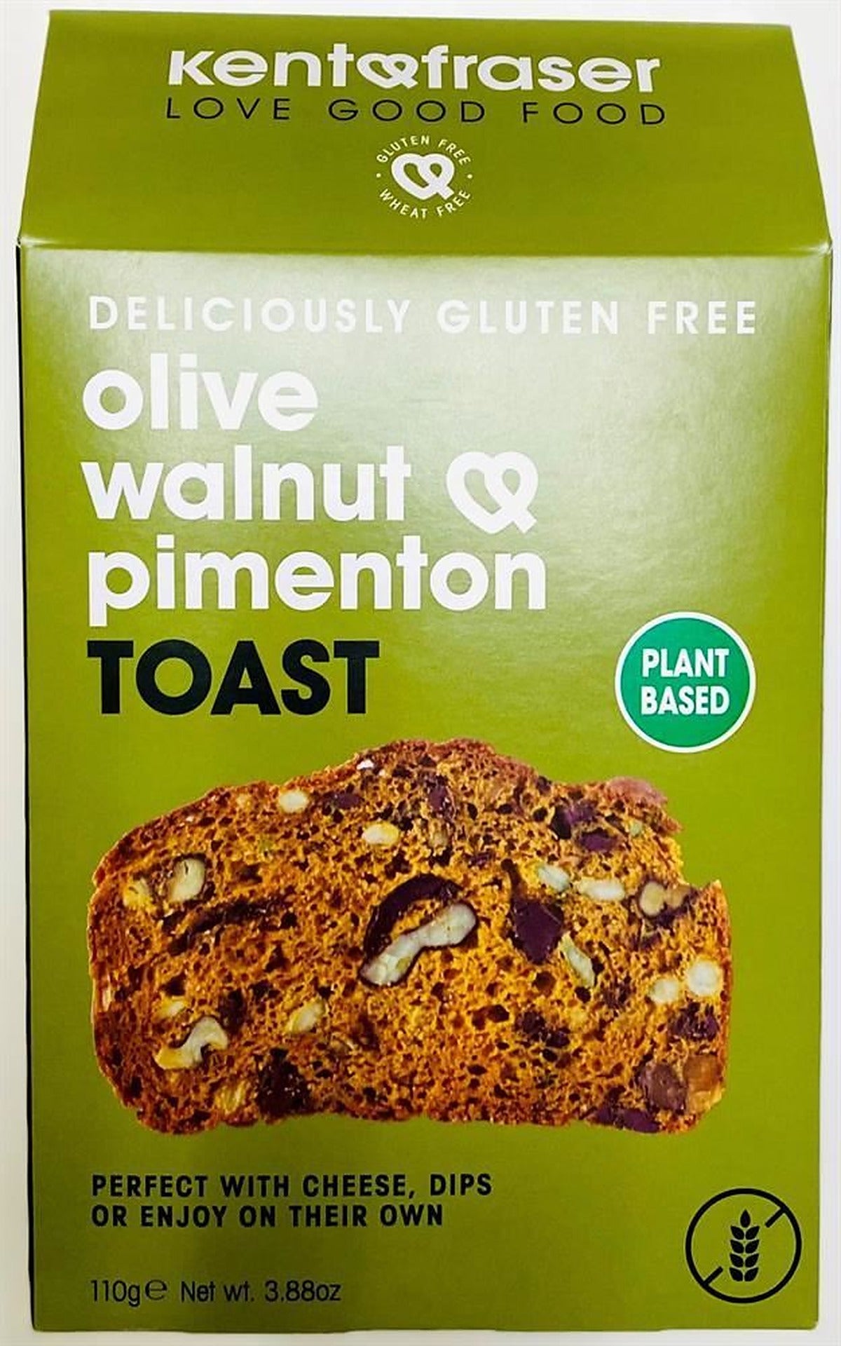 Kent and Fraser Gluten-Free Vegan Olive Walnut Pimenton Toast 110g - 6 Pack