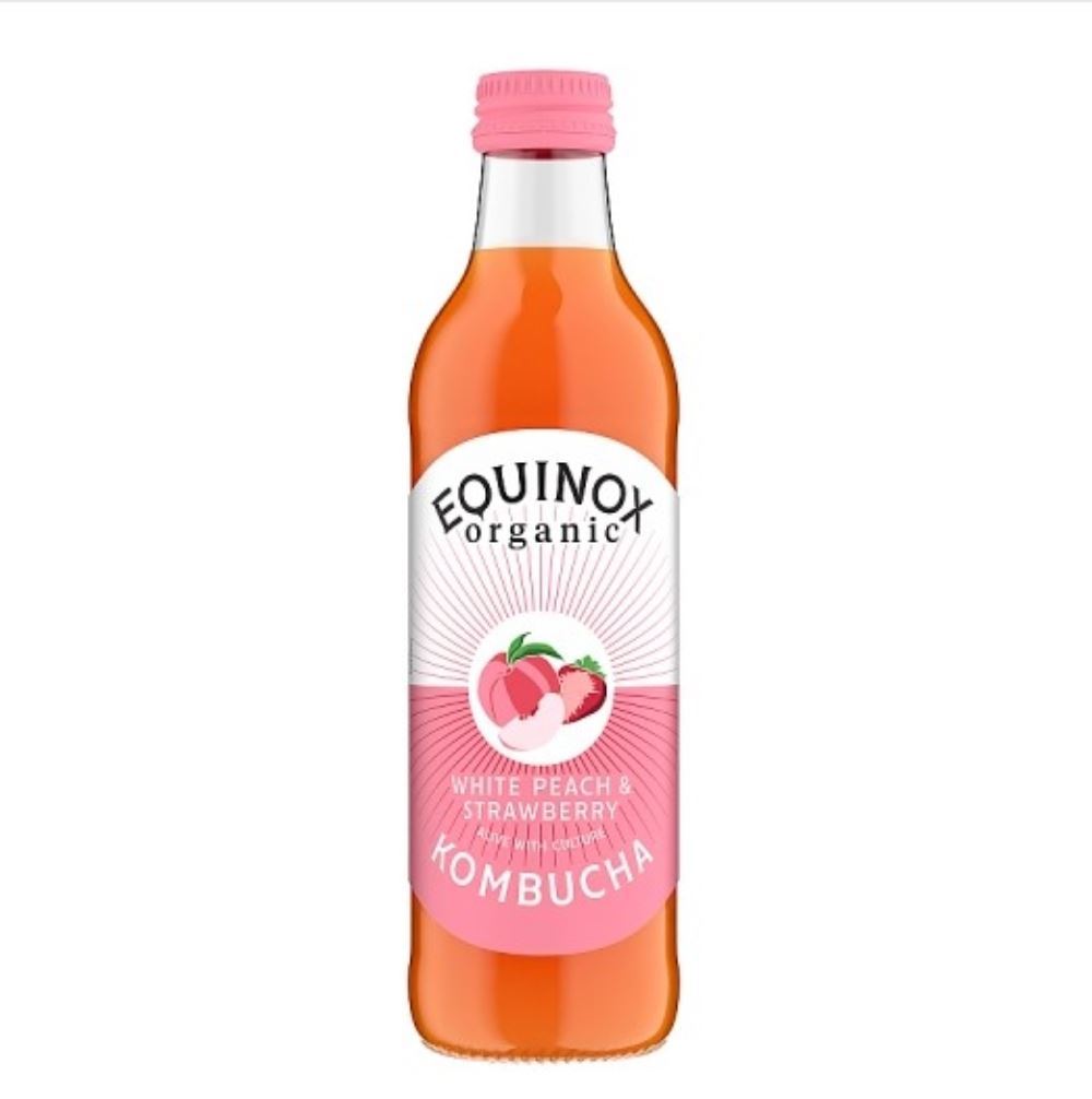 Equinox Kombucha Equinox White Peach & Strawberry Kombucha 275ml - 12 Pack