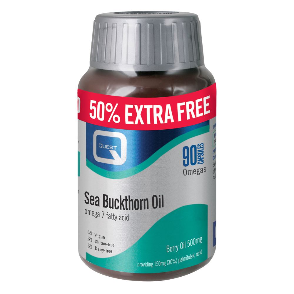 Quest Sea Buckthorn Oil (Omega 7) Extra Fill 60+30 Capsules