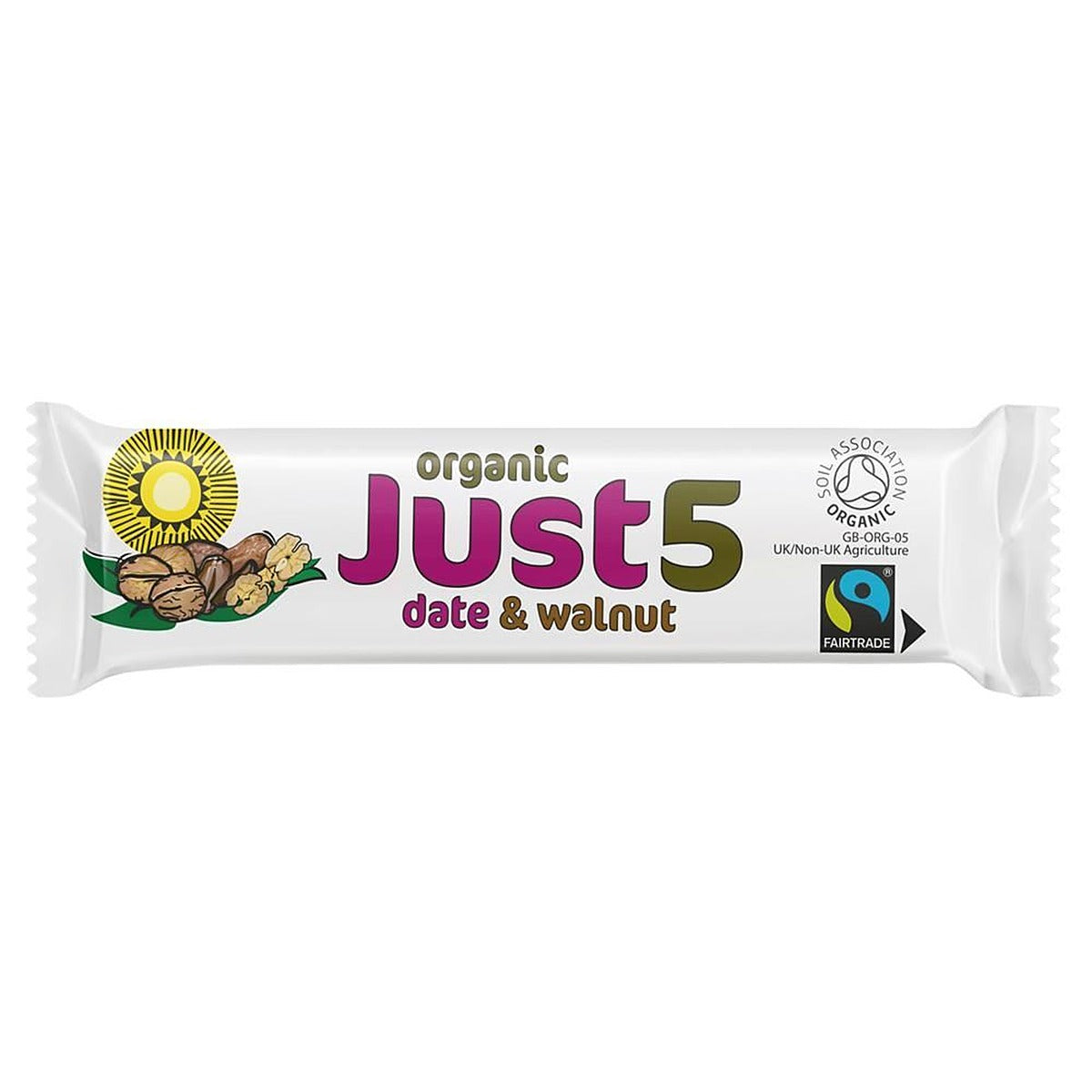 Tropical Wholefoods Vegan Organic Date & Walnut Bar 40g - 18 Pack