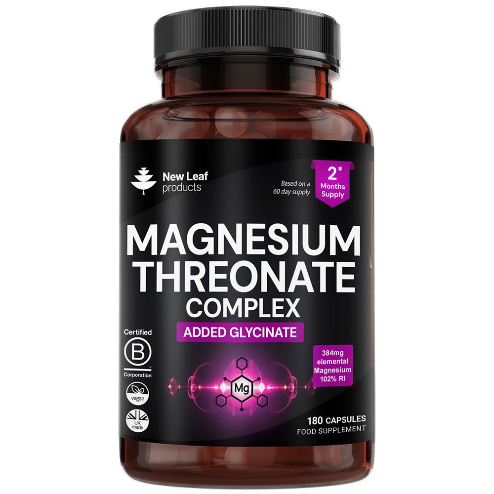 New Leaf Products Magnesium Threonate Complex - 2550mg 180 Vegan Capsules