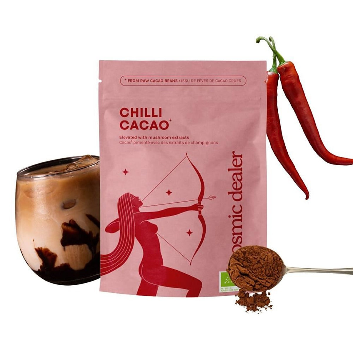 Cosmic Dealer Chilli Drinking Chocolate Organic Raw Reishi Lion's Mane 120g