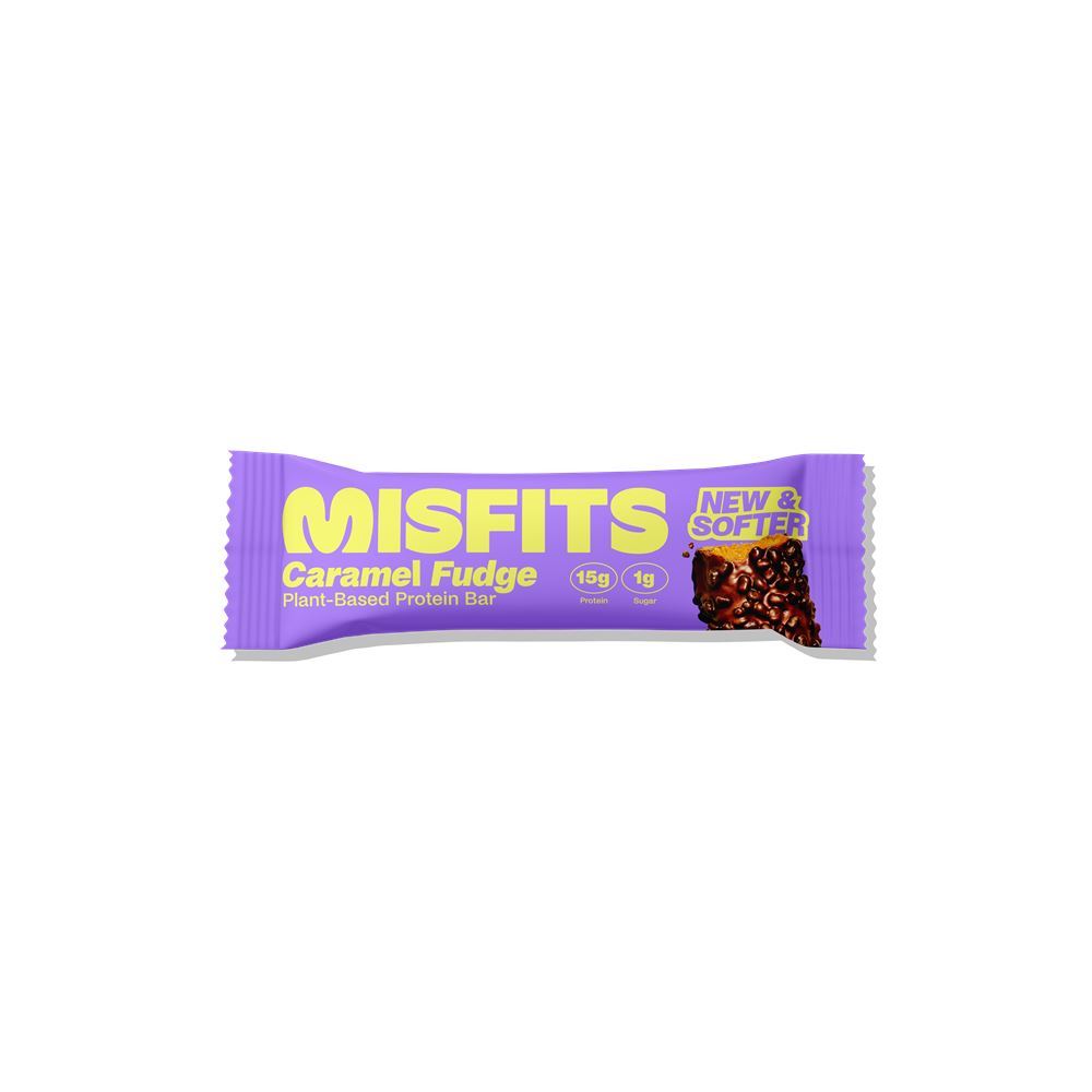 Misfits Health Plant-Based Caramel Fudge Protein Bar 50g - 15 Pack