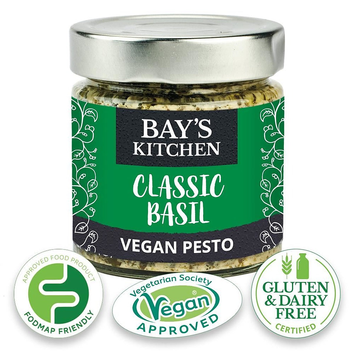 Bays Kitchen Classic Basil Vegan Pesto Low FODMAP 190g