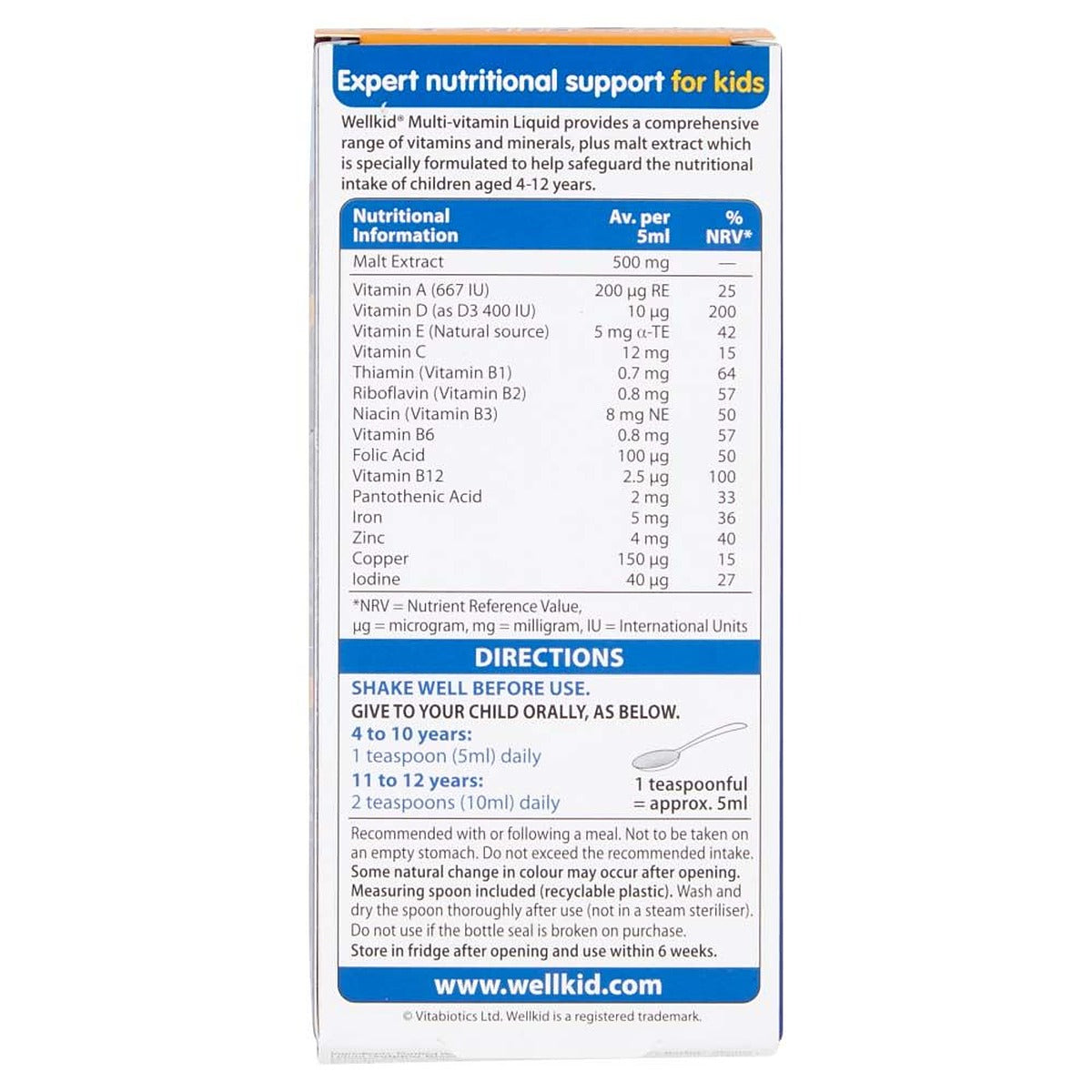 Vitabiotics Wellkid Multi-Vitamin Liquid - 150ml - image 4