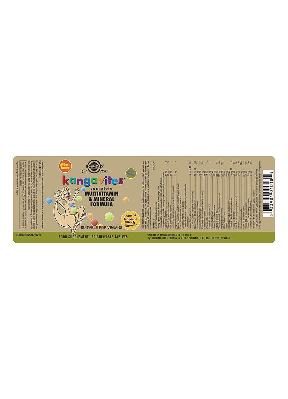 Solgar Kangavites Bouncing Berry Complete Multivitamin and Mineral Formula Chewable - 60 Tablets - image 3