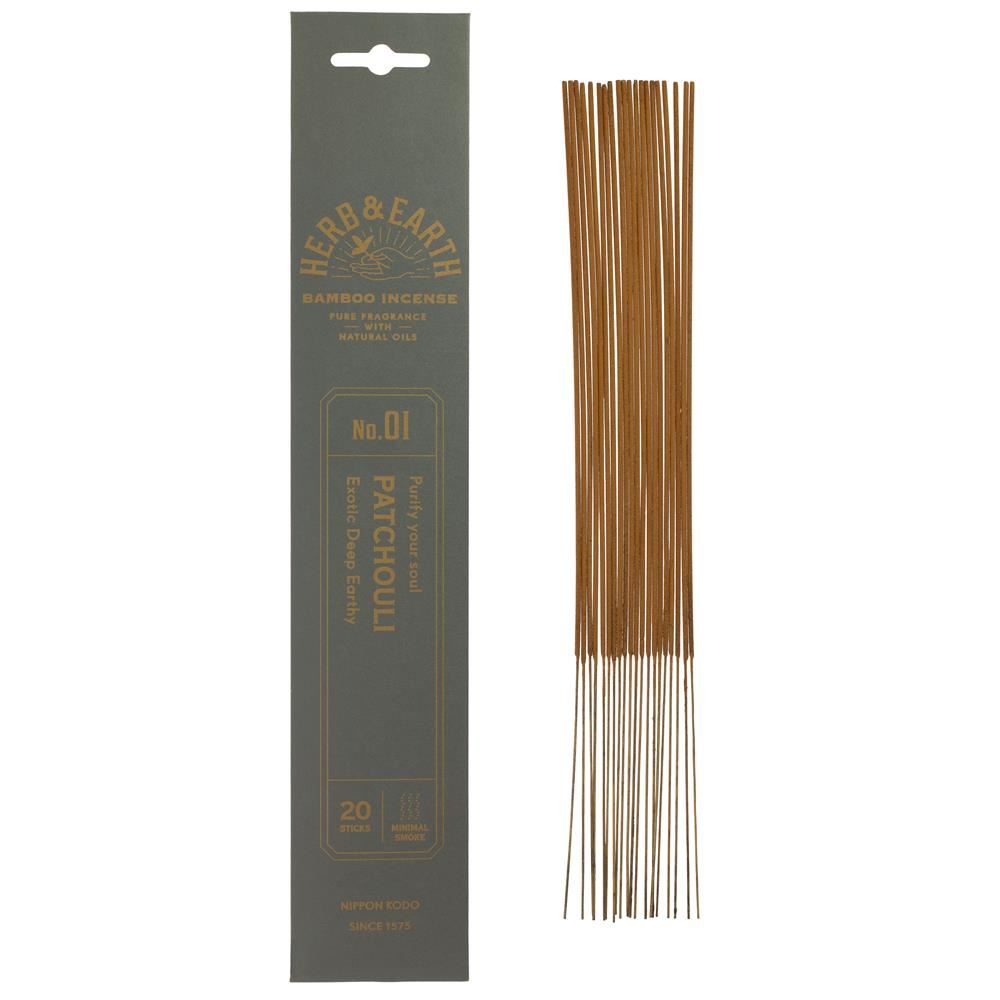 Nippon Kodo Herb & Earth Incense -Patchouli 20 sticks - 12 Pack