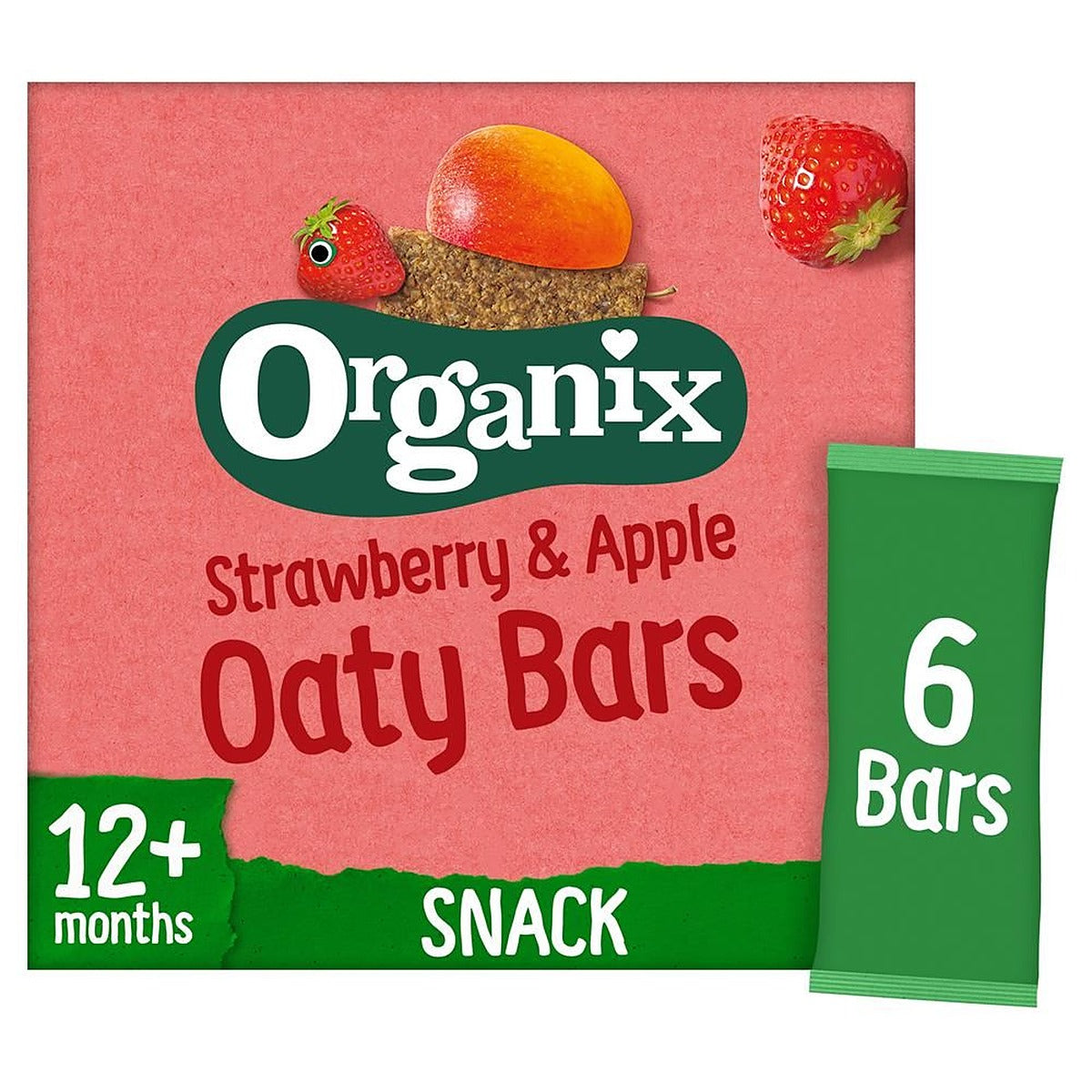 Organix Strawberry& Apple Organic Soft Oat Snack Bars 6x23g