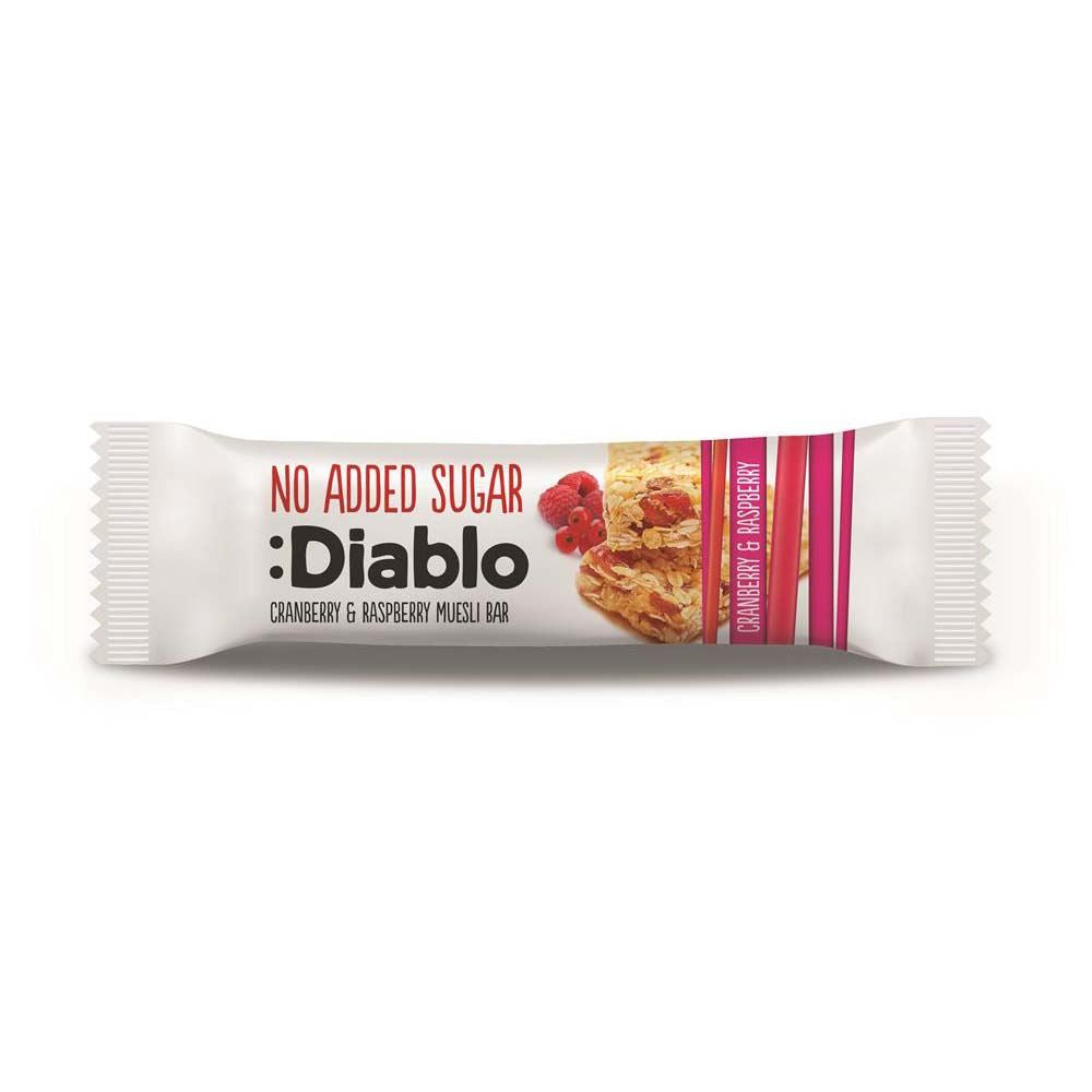 Diablo Sugar Free Cran & Rasp Muesli Bar 30g