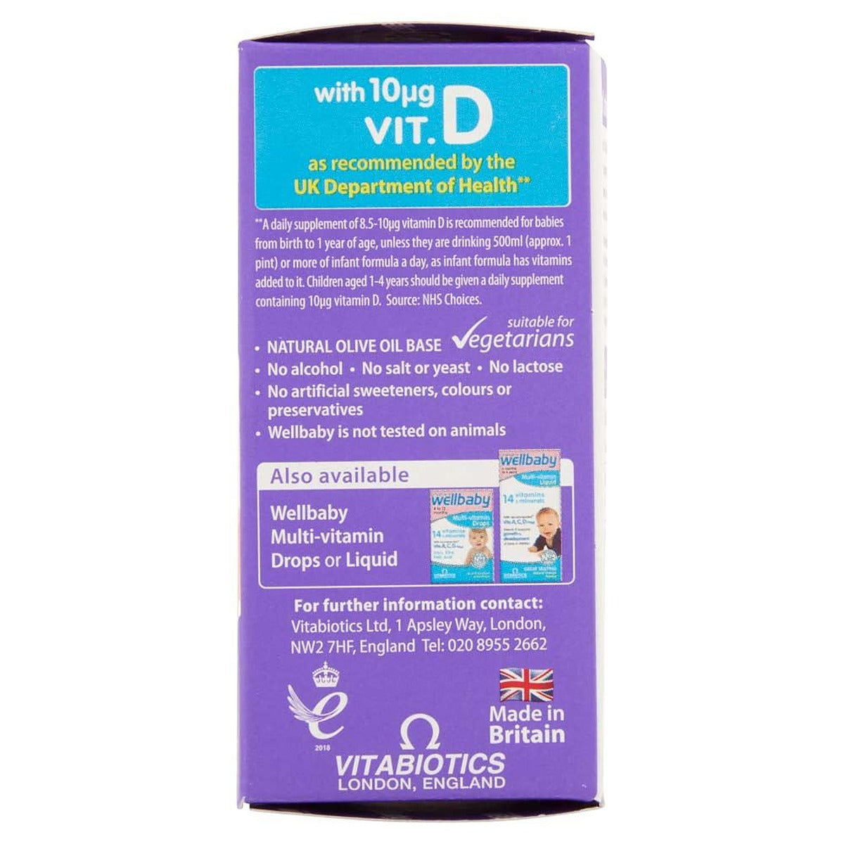 Vitabiotics Wellbaby Vitamin D Drops - 30ml - image 5
