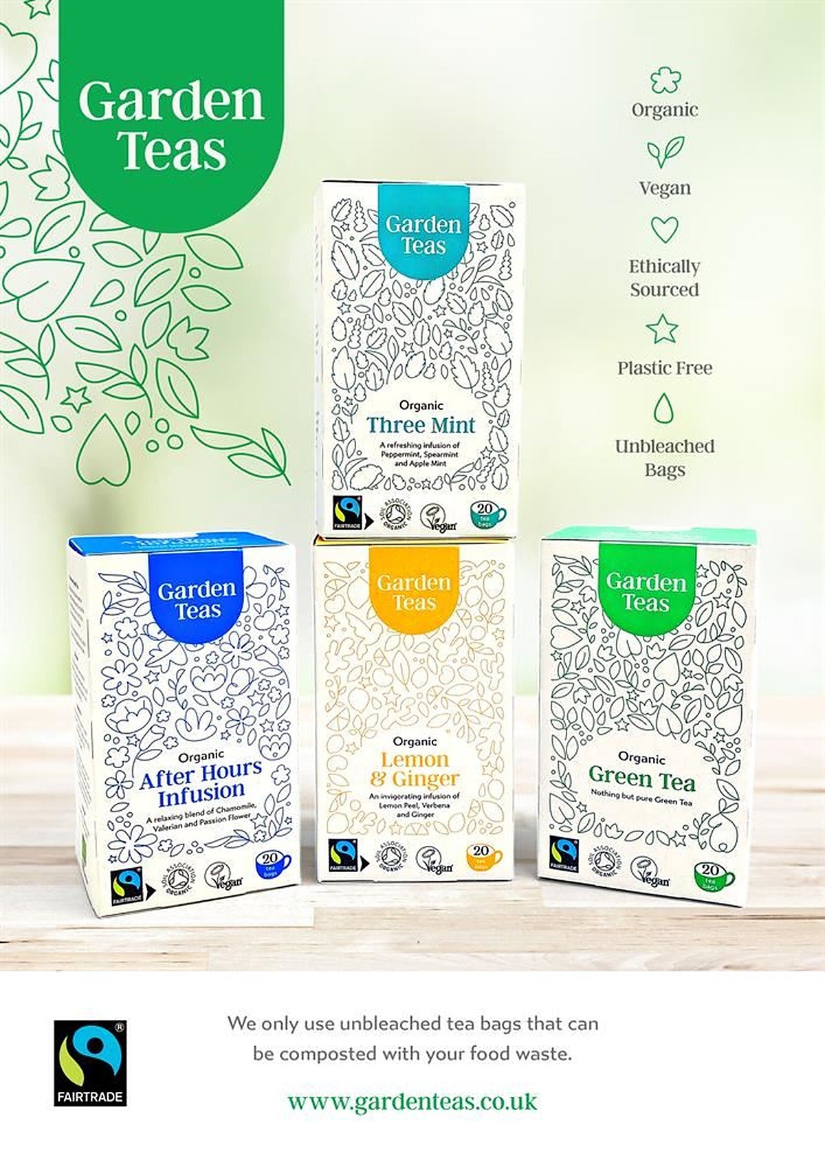 Garden Teas Range A2 Poster