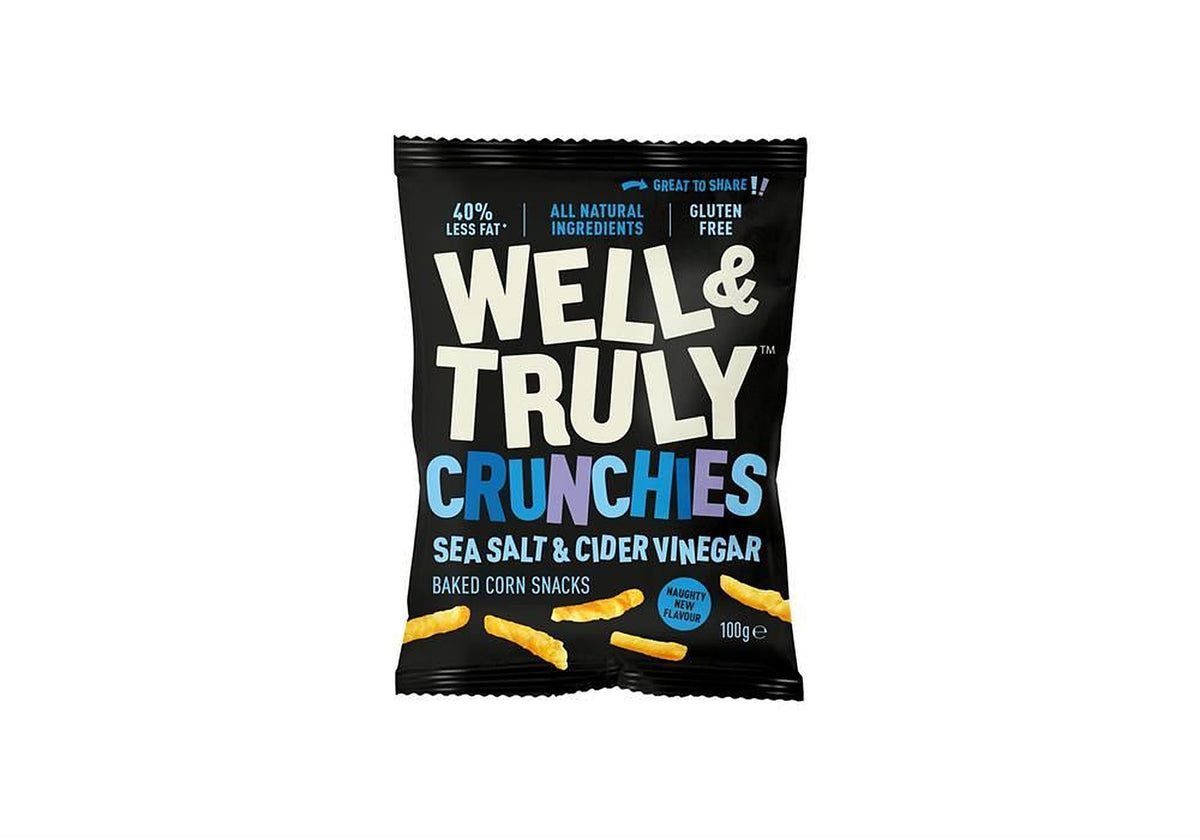 Well and Truly Sea Salt & Cider Vinegar Crunchies Snack 100g - 14 Pack