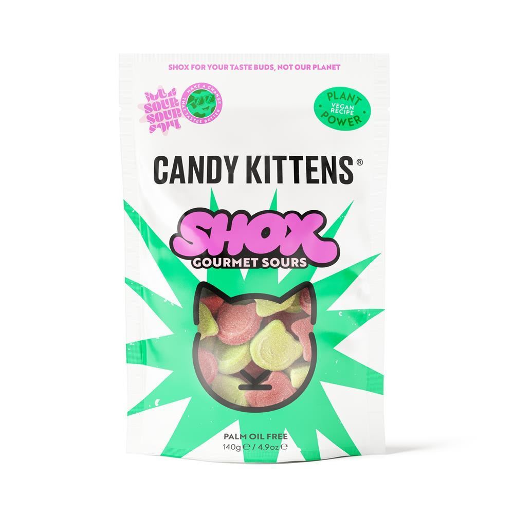 Candy Kittens Sour Shox Vegan Sweets 140g - 10 Pack