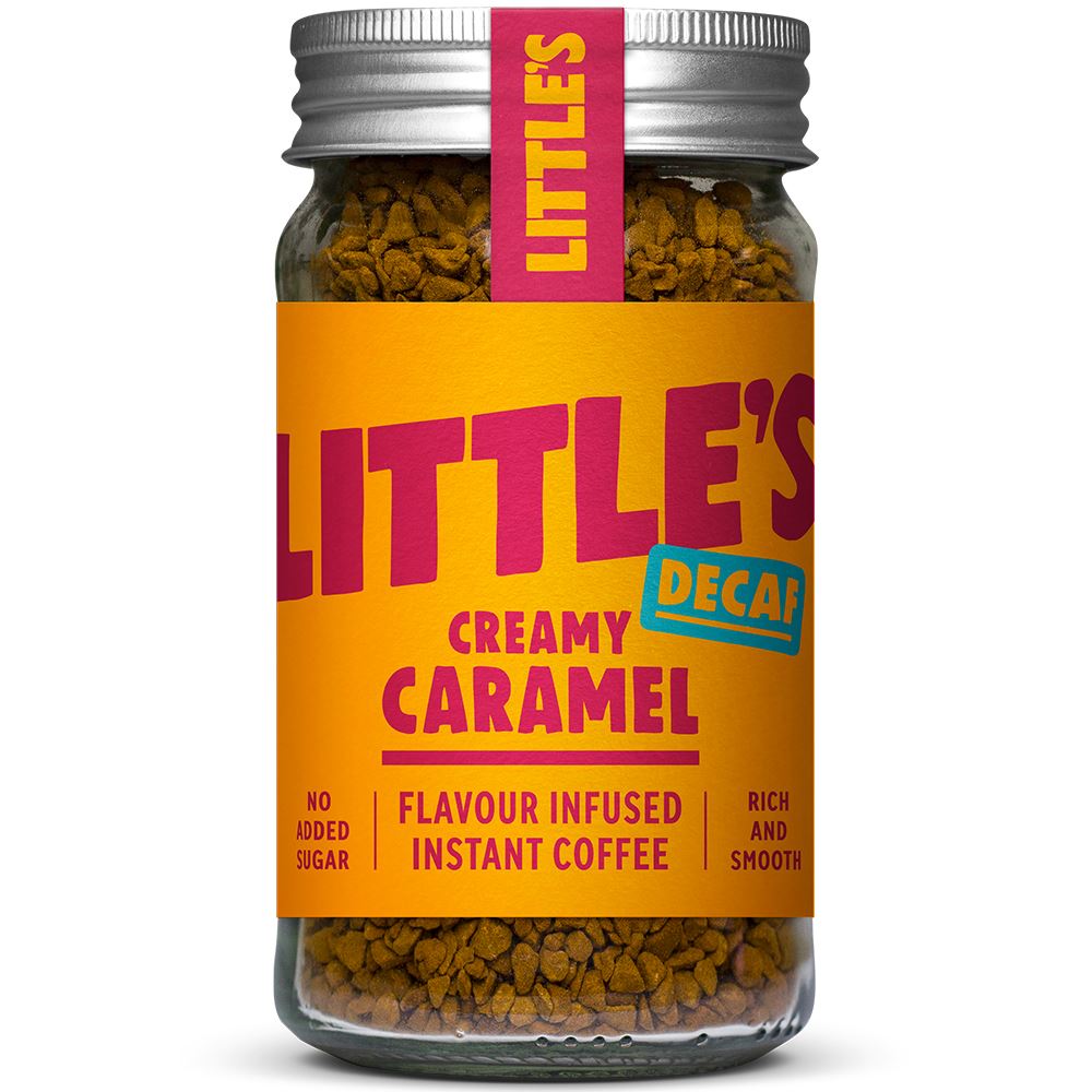 Little's Decaf Instant coffee infused with the taste of creamy caramel 50g