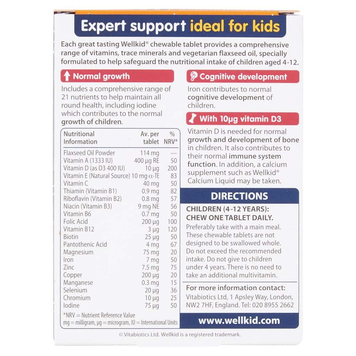 Vitabiotics Wellkid Multi-Vitamin Smart Chewable - 30 Tablets - image 4