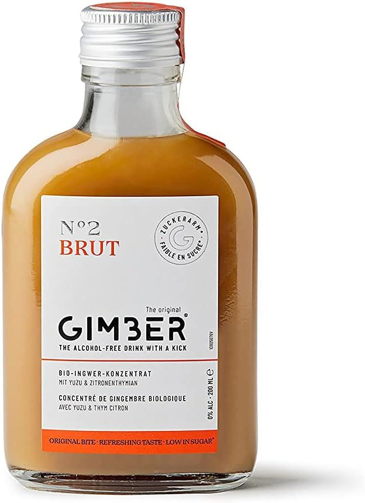 Gimber Organic No2 Brut Ginger Alcohol Free Less Sugar Drink - 200 ml