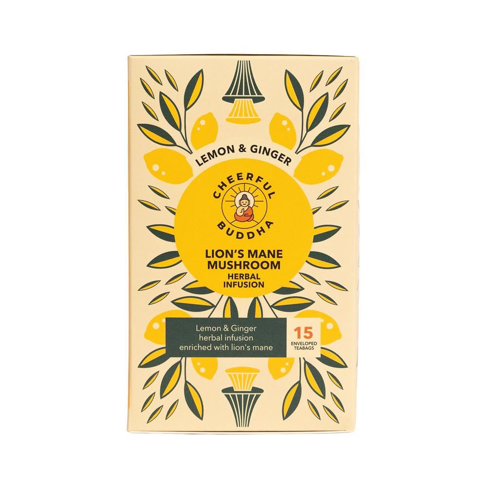 Cheerful Buddha Lion's Mane Lemon and Ginger Tea 15 Tea Bag - 6 Pack