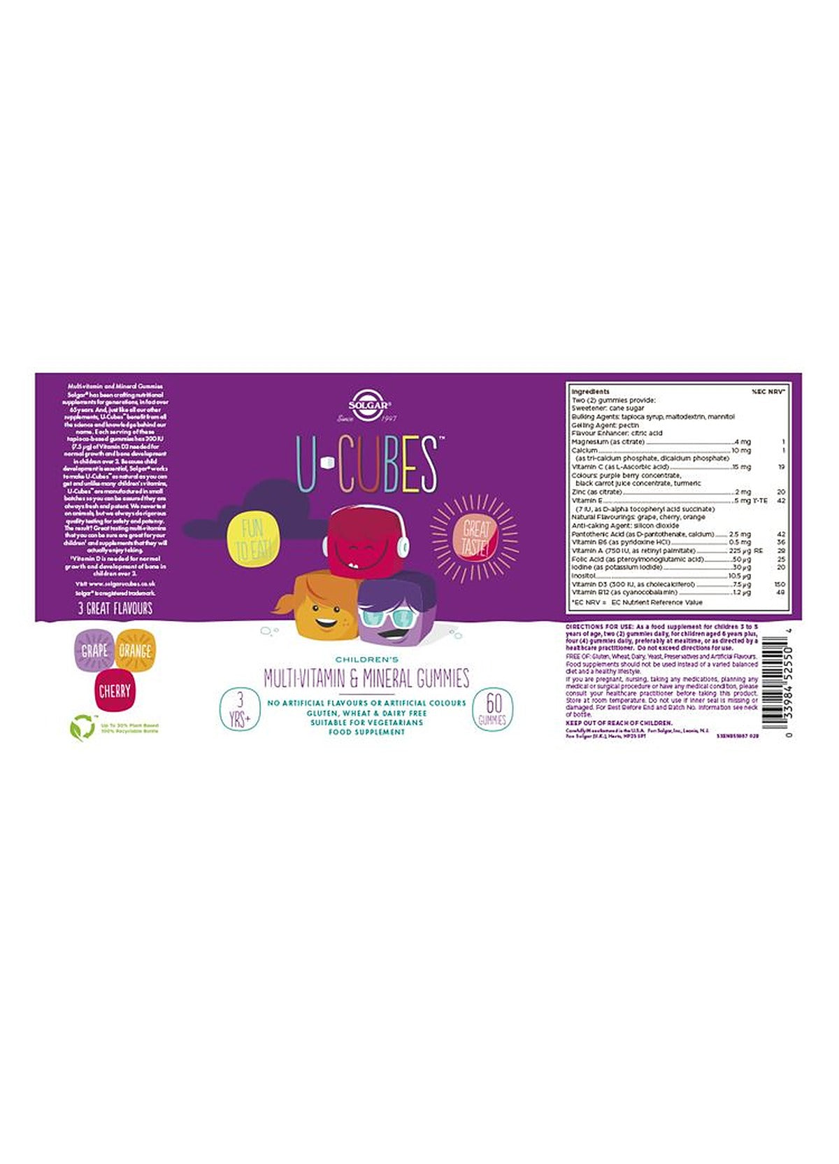 Solgar U-Cubes Children's Multi-Vitamin and Mineral - 60 Gummies - image 3