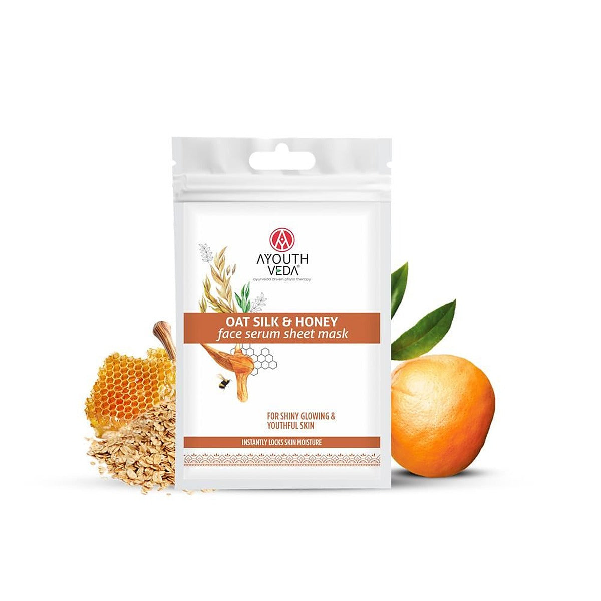Ayouthveda Oat Silk & Honey Face Serum Sheet Mask 20g - 12 Pack